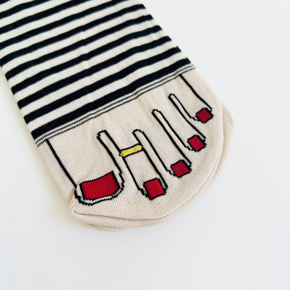 PEDICURE PRINT SOCKS [stripe] image 4