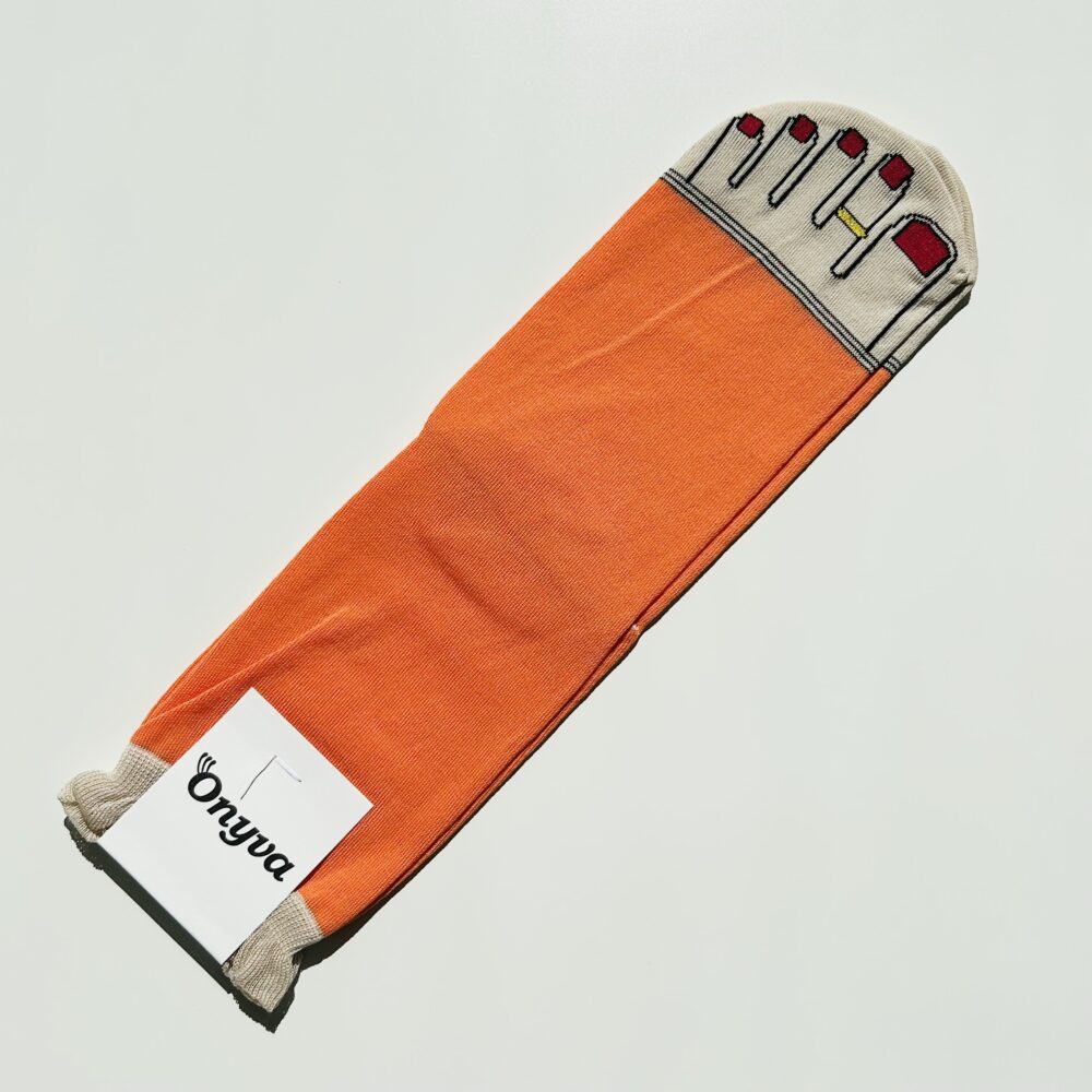 PEDICURE PRINT SOCKS [color]<span> - </span>orange image