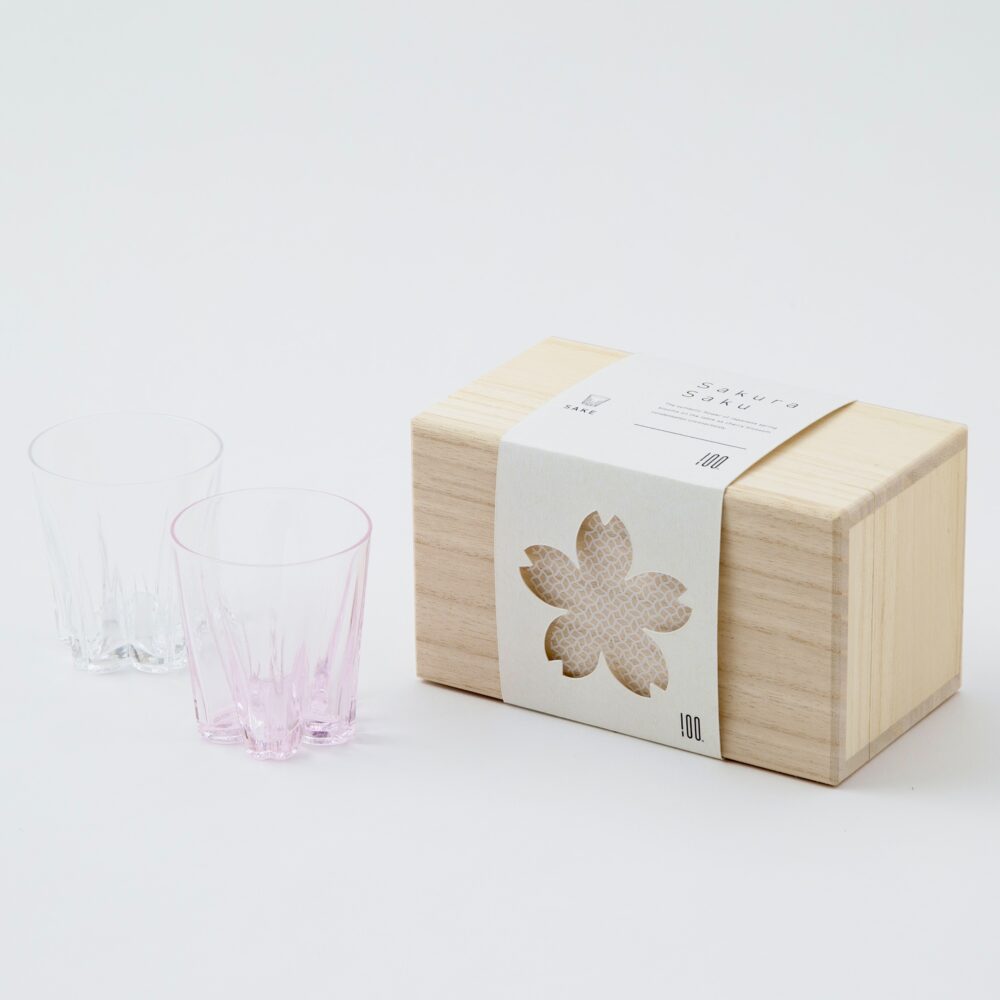 SAKURASAKU - Sake Glass Set [pink&clear] image 0