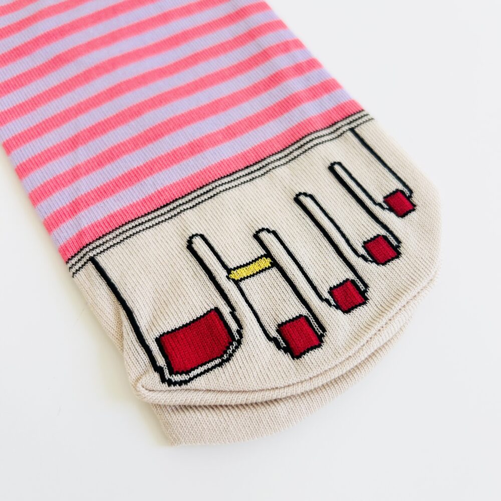 PEDICURE PRINT SOCKS [stripe] image 5