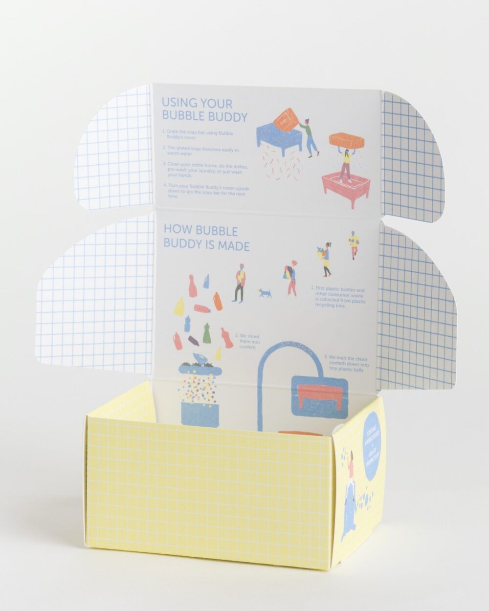 BUBBLE BUDDY KIT - Soap Dish with Grater (included Soap) 9 bubble buddy kit box 2